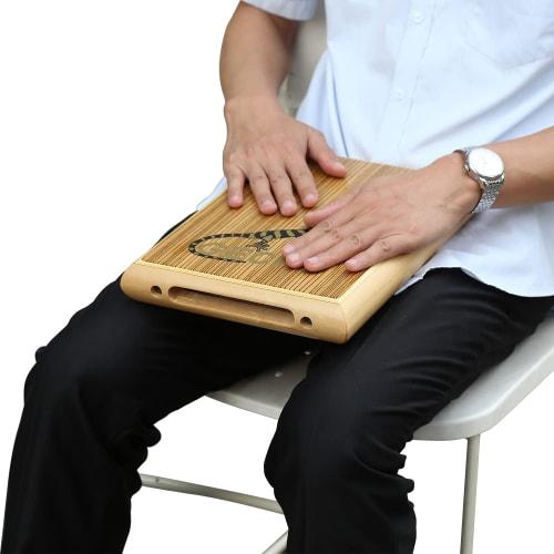 Flat Travel Cajon Drum with Bag, Lightweight and Compact, Built-in Guitar Strings, Crafted Zebrawood & Birch Body