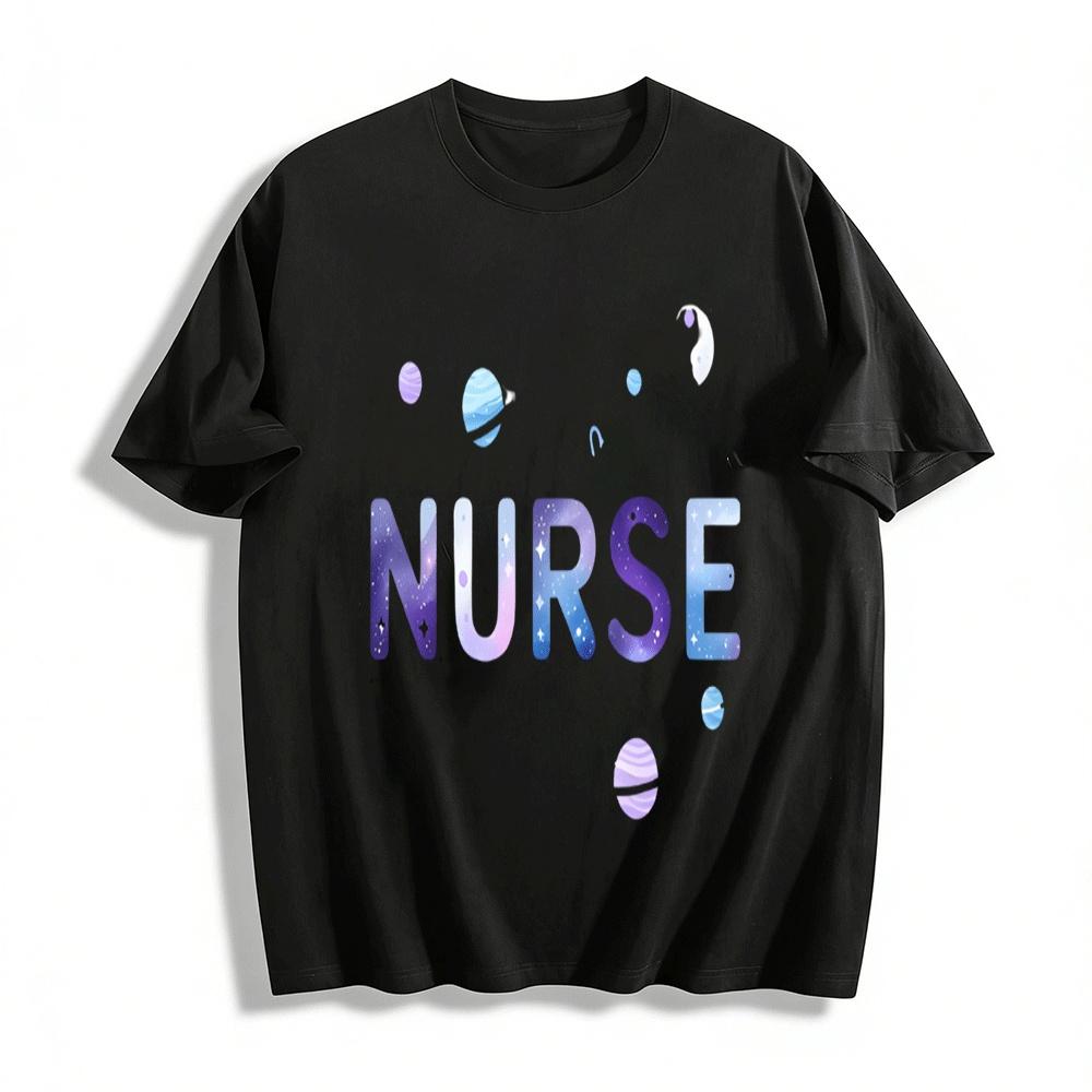 Nurse Themed Printed T-Shirt Comfortable Casual Top For Medical Staff Pure Cotton T-shirt