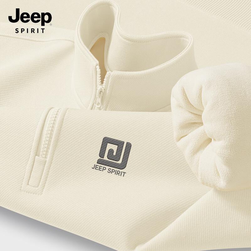 

JEEP SPIRIT Men s Half-Zip Fleece-Lined Sweatshirt with Emblem Print XL (180)