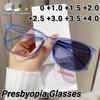 Fashionable Trend PC Square Photochromic Presbyopia Glasses Unisex High-definition Ultra-light and Comfortable Eyewear 0 To +4.0