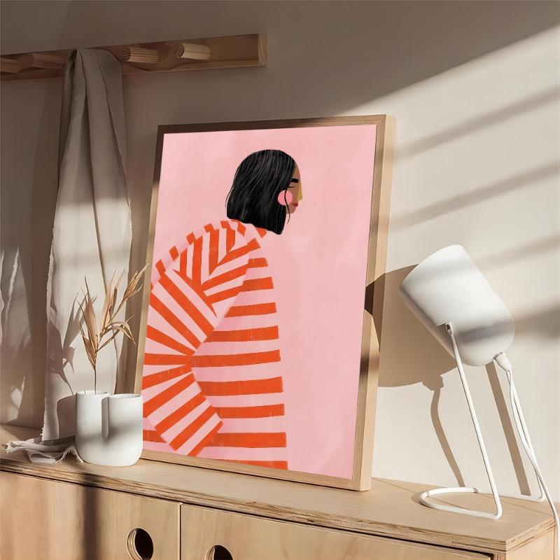 Fashion Girl Retro Sticker Poster Wall Art Home Decoration White Paper Print Art Poster Wall Sticker