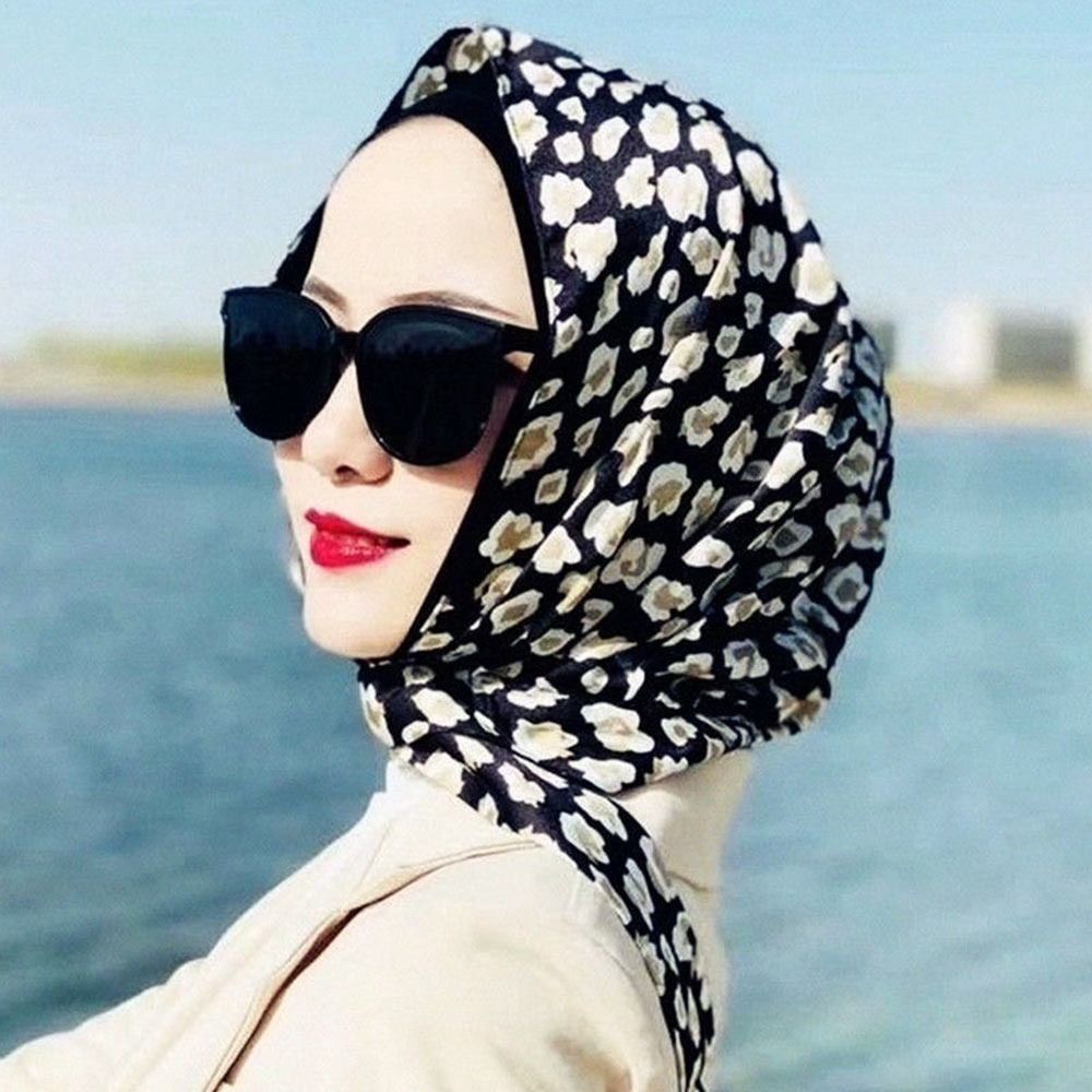 Simulation Silk Baotou Hat Soft Headscarf Summer Islamic Hat  Women