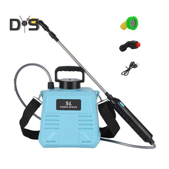 

Электрический садовый опрыскиватель 5 л/8 л, ранцевый опрыскиватель для газона с 3 насадками, выдвижная штанга, регулируемый ремень, садовый распылитель, инструмент для полива и удобрения 5L синий