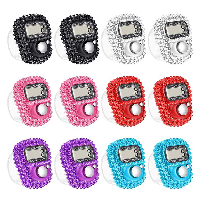 Contatore Elettronico da Dito Anello Clic Portatile Azzerabile Display Digitale Contatore Conteggio Golf Accessori Intrecciati per la Preghiera