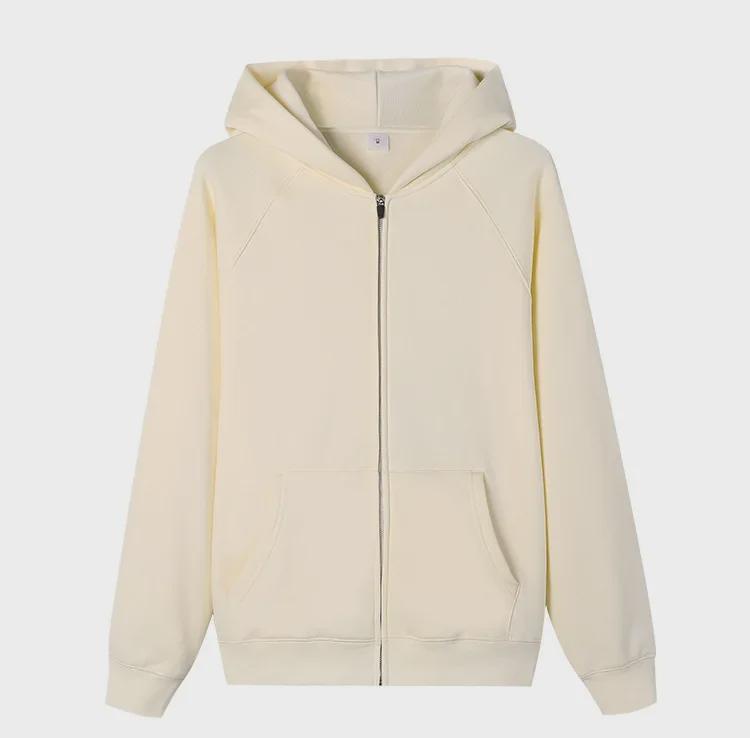 Men's Plush 360g Heavyweight Zipper Hoodie - Trendy, Versatile Sweatshirt for Fall and Winter