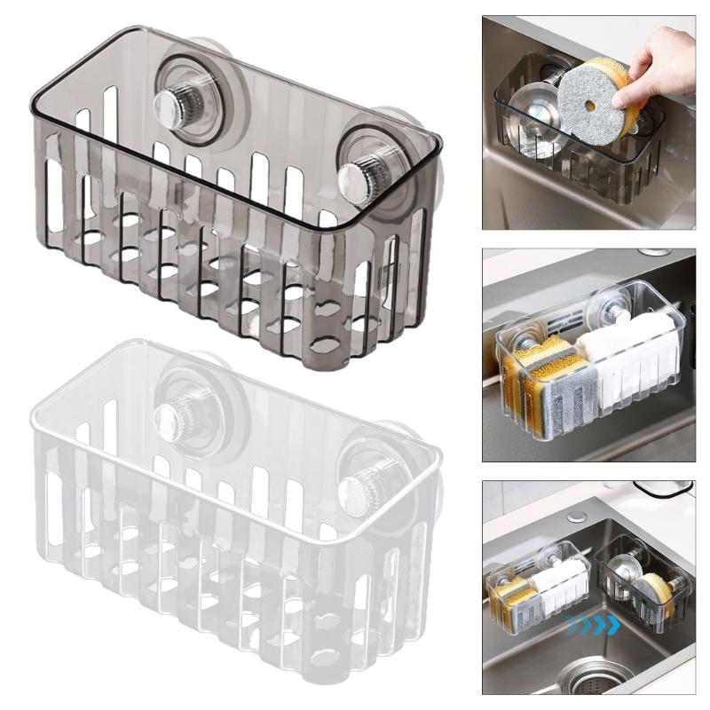 Plastic Sink Edge Storage Rack Featuring Strong Suction Cups for Efficient Dishcloth Drying and Countertop Organization