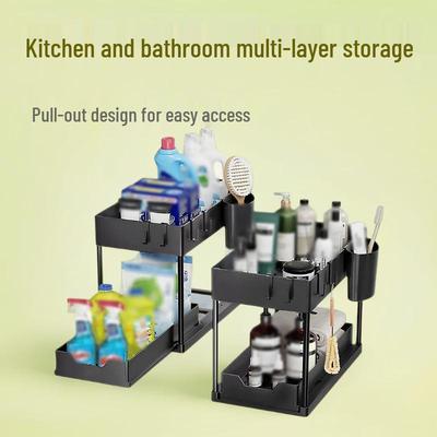 Ausziehbarer Organizer für Küchen- und Badezimmerwaschbecken mit mehrstufigen Regalen