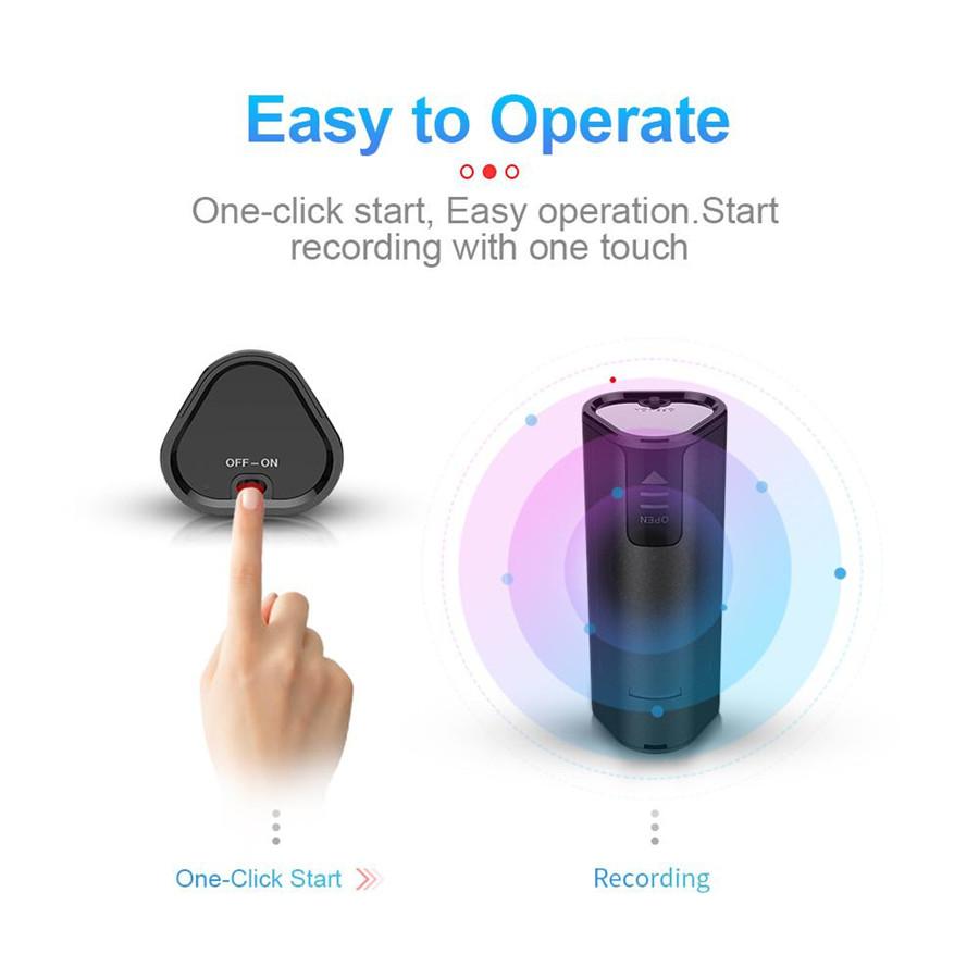 Hidden Voice Recorder Activated Digital Audio Sound Recording Device 16GB Black