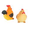 2PCS Easter Chicken Figurines Rooster and Hen Statue Resin Ornaments for Indoor Outdoor Tabletop Decor