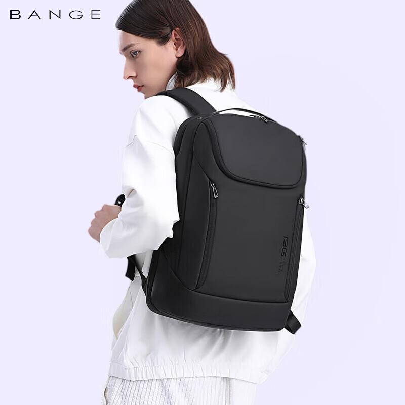 Bange Backpack for Men, Large Capacity Business Travel Bag, College Student Schoolbag, 17.3-Inch Laptop Bag, Men\'s Backpack, Gift, Black