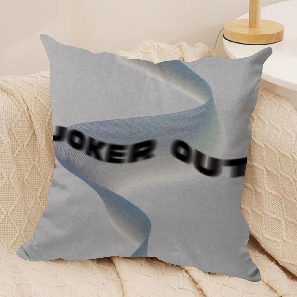 J-Joker O-Out Band Cushion Cover Soft Plush Fabric Double-Sided Printed Sofa Cushion Cover for All Seasons Home Decor Gift