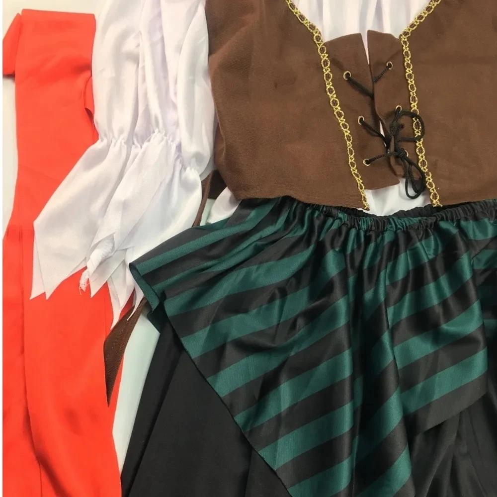 Kadınlar Erkekler Yetişkin Cadılar Bayramı Erkek Kaptan Jack Sparrow Kostümü Karayip Korsanları Cosplay Kıyafet Seti için Korsan Kostümleri