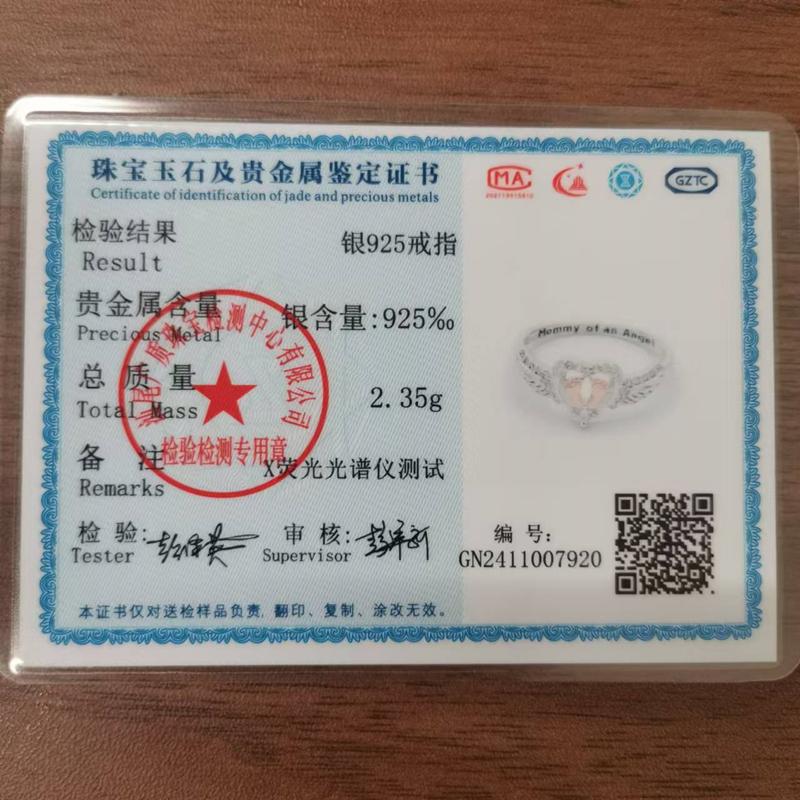 Real 925 Sterling Silver Angel Wings Baby Feet Rings for Women Jewelry Best Gift for Mother