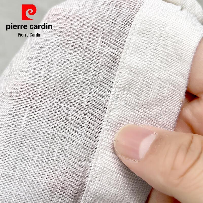 Camicia da uomo Pierre Cardin in lino con colletto alla coreana e maniche a 3/4