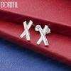 925 Sterling Silver Simple Letter X Earrings - Banquet Pendant Jewelry