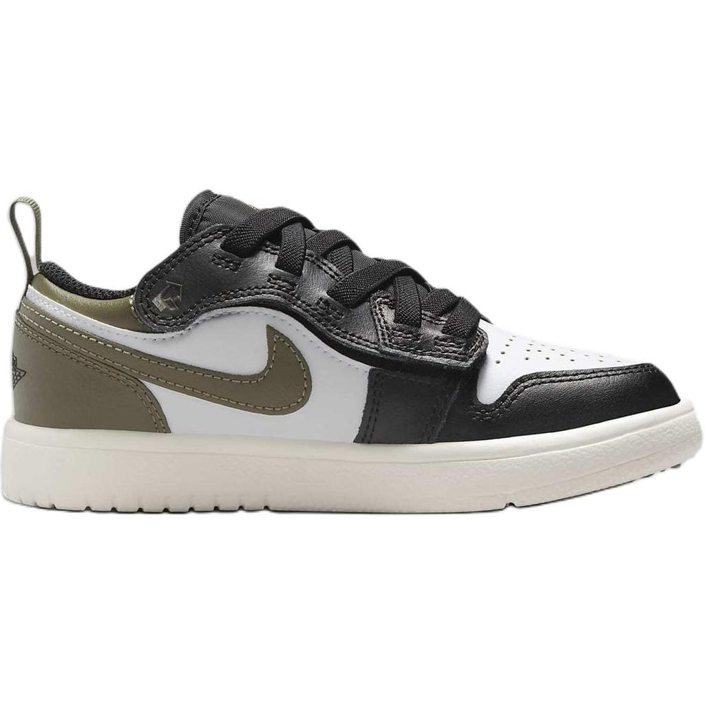 Air Jordan 1 Low ALT PS Black Toe Medium Olive Kids Sneakers Sail White DR9748-092