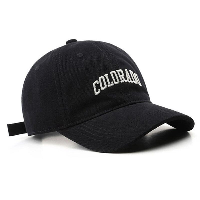 Embroidered ball cap lettering, black baseball cap for travel in the United States Navy