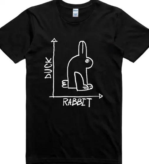 Funny Rabbit Duck Shirt, Animal Graphic Cotton Tee Gift S