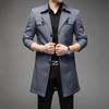 Men's Slim Fit Mid-Length Windbreaker Jacket, Korean Style Plus Size, M-8XL, for Casual or Business Wear, Ideal for Spring and Autumn.