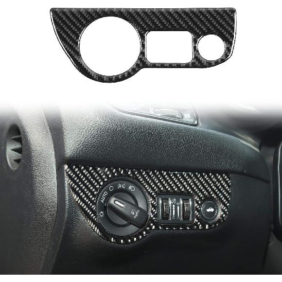 Voodonala for Challenger Charger Real Carbon Fiber Headlight Switches Control Button Knob Trim Decor for 2015-2025+ Dodge Challenger, for 2010-2024+