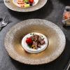 Golden Ceramic Dining Plate Pasta Dish Steak Plates Grass Hat Soup Plate Dessert Bowl Serving Plates Fruit Salad Bowl Sushi Dish