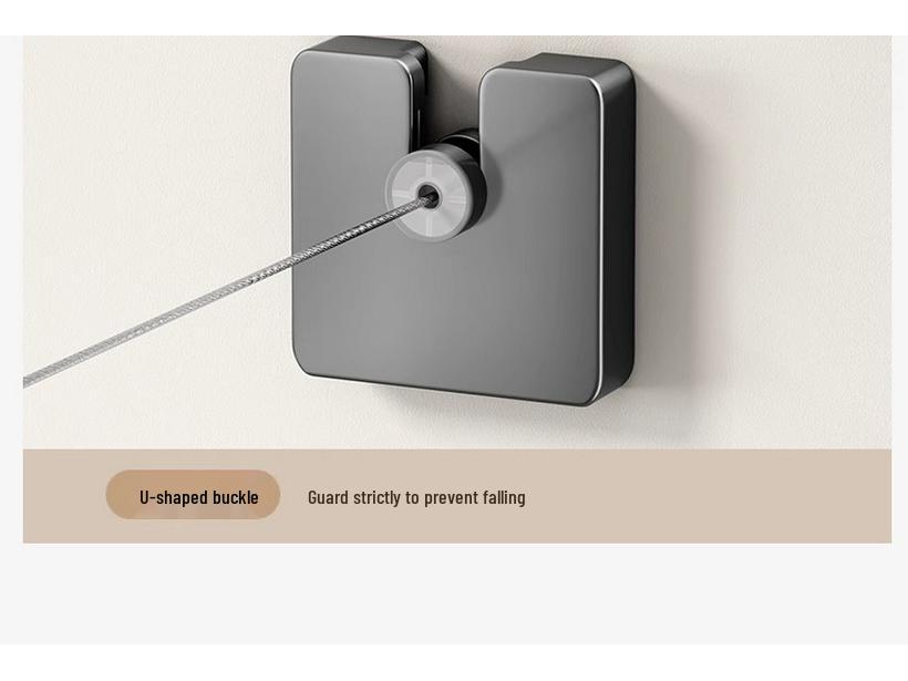 Indoor Retractable Clothesline - Invisible, No-Punch Installation for Bathroom or Balcony