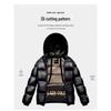 Unisex Black Gold Hooded Cotton Jacket - Thick, Fashionable, Warm Winter Coat for Women