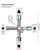 Multi-Spec Electric Control Cabinet Key: Cross, Triangle, Square & Round Hole Adapter for Elevator, Water Meter, and Valve Access.