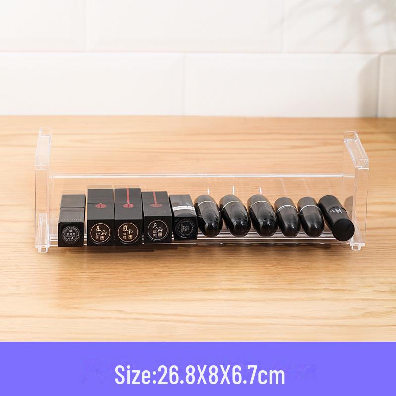 Clear Lid Cosmetic & Stationery Organizer: Narrow Drawer Box for Lipstick, Sundries, Eyebrow Brush, with Cover