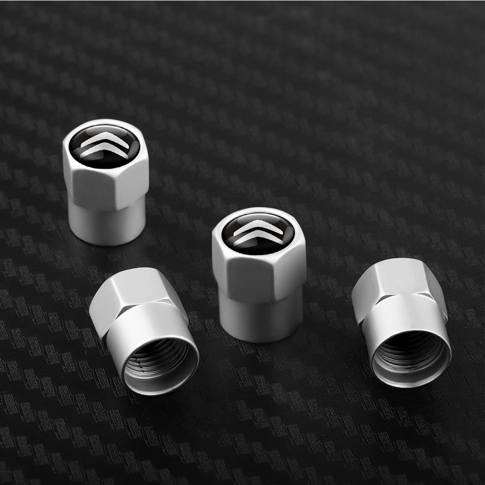 4PCS Metal Car Badges Wheel Tire Valve Caps Covers Auto Accessories For Citroen C1 C2 C3 C4 Xsara C-ELYSEE DS Picasso C5 C8 DS