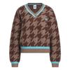 Originals FW25 Houndstooth Sweatshirt V-Neck Long Sleeve Knit Top Women Tops KC2688