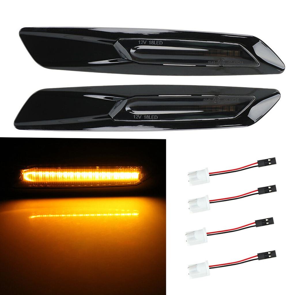 2Pcs Cat Turn Signal Light LED Dynamic Side Marker Blinker Light Signal Lamp For-BMW E60 E61 E81 E82 E88 E90 E91 E92 E93  E84