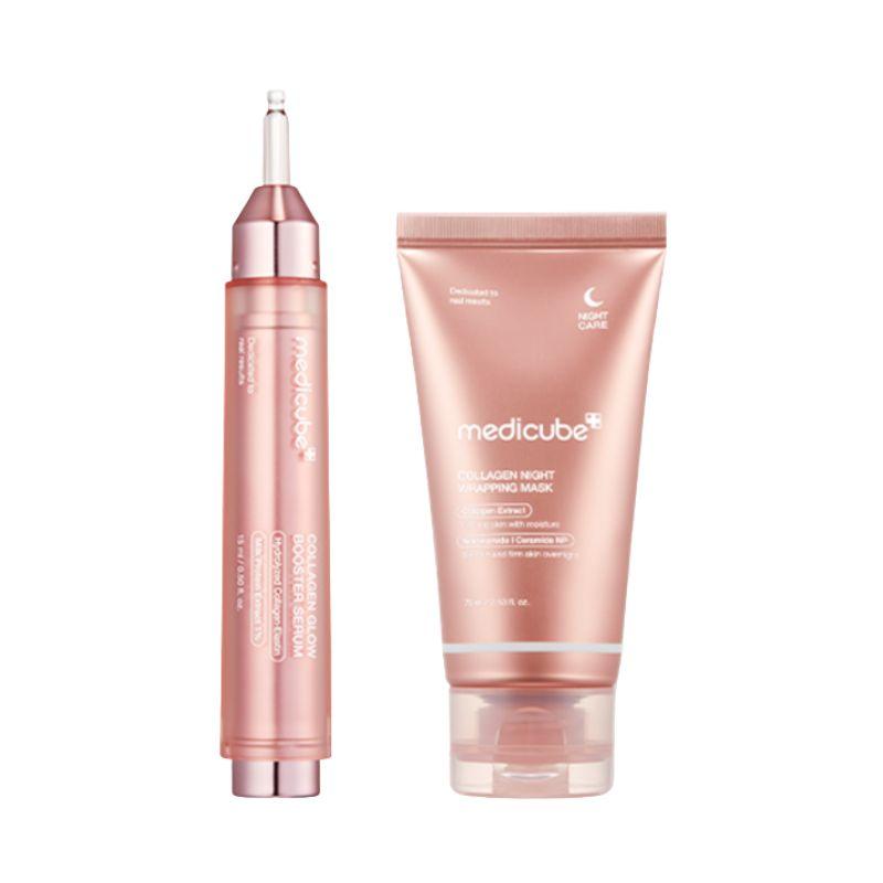 

Medicube Collagen Glow Wrapping Duo Set Radiance Firming Skincare Set Serum 15ml + Wrapping Mask 75ml 1