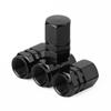 SowKow 4pcs Black Aluminum Alloy Air Valve Caps Light Weight High Hardness Corrosion Resistant Black