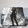 Tomb-Raider Lara Croft Blankets Survival Video Game Flannel Throw Blankets Bed Sofa Rug Piece Soft Warm Bedspread Breathable