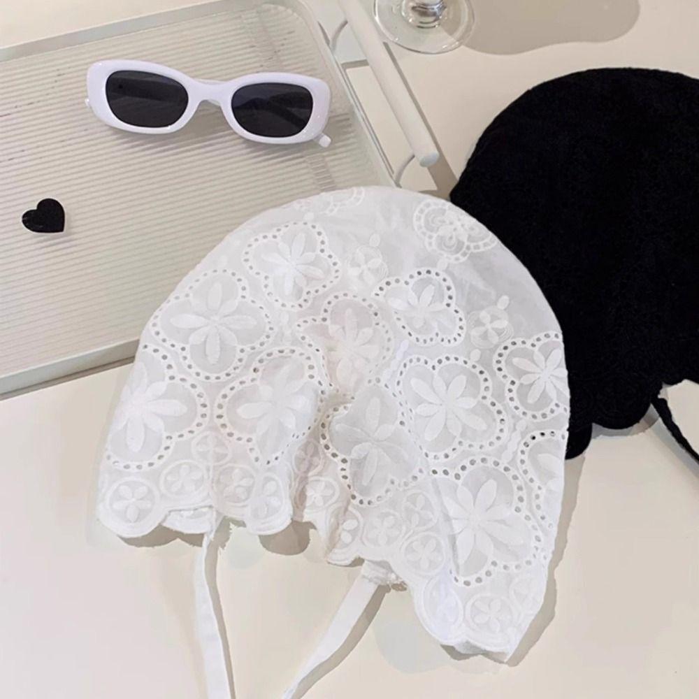 Y2k Embroidered Lace Hat Breathable Skullcap Sweet Beanies Hat  Outdoor