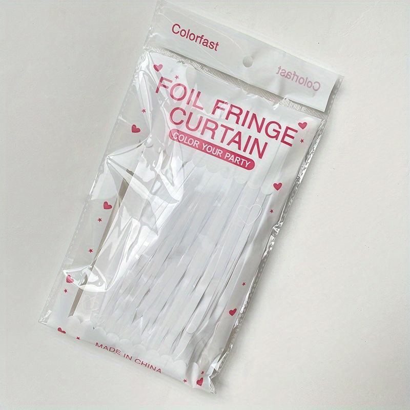 3pcs White Tassel Garland Backdrop Curtains Birthday Party Decor Aluminum Foil Tassel Curtain Backgrounds for Graduation Wedding