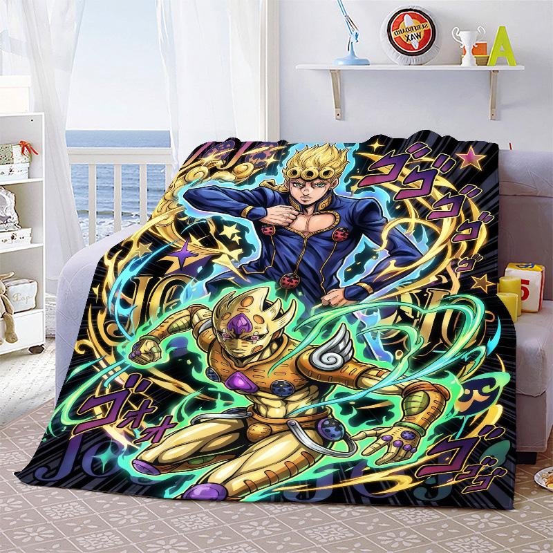JoJo Bizarre Adventure Flannel Blanket Soft Warm Throw Lightweight Cozy Blanket for Sofa Bed Home Decoration -QJY