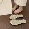 French Flat-bottomed Rhinestone with Open-toed Slippers for Women's Summer Wear, Not Tired Feet, Casual Beach Shoes, Dopamine Sandals