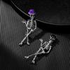Halloween Brooch Exaggerated Skeleton Ghost Brooch for Halloween Party Polished Alloy Hollow Out Clothes Decoration for Evening