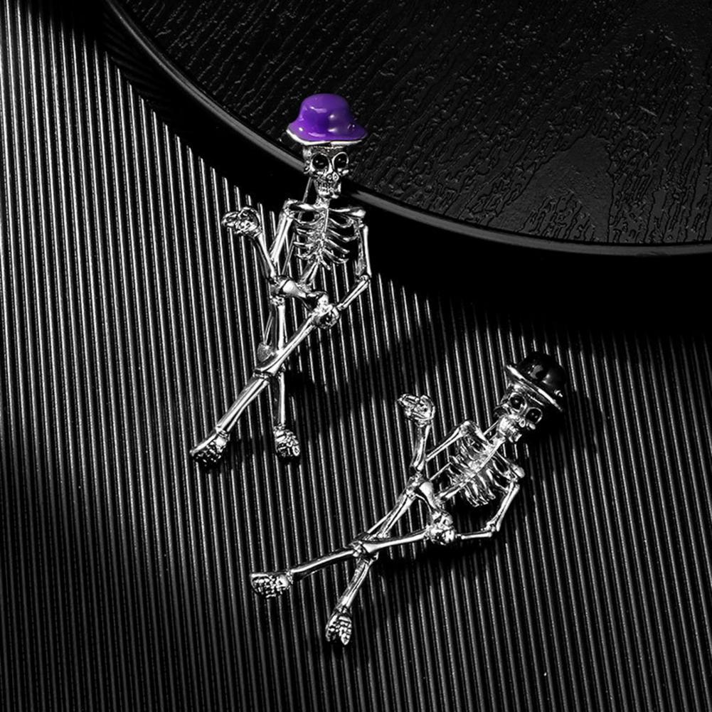 Halloween Brooch Exaggerated Skeleton Ghost Brooch for Halloween Party Polished Alloy Hollow Out Clothes Decoration for Evening