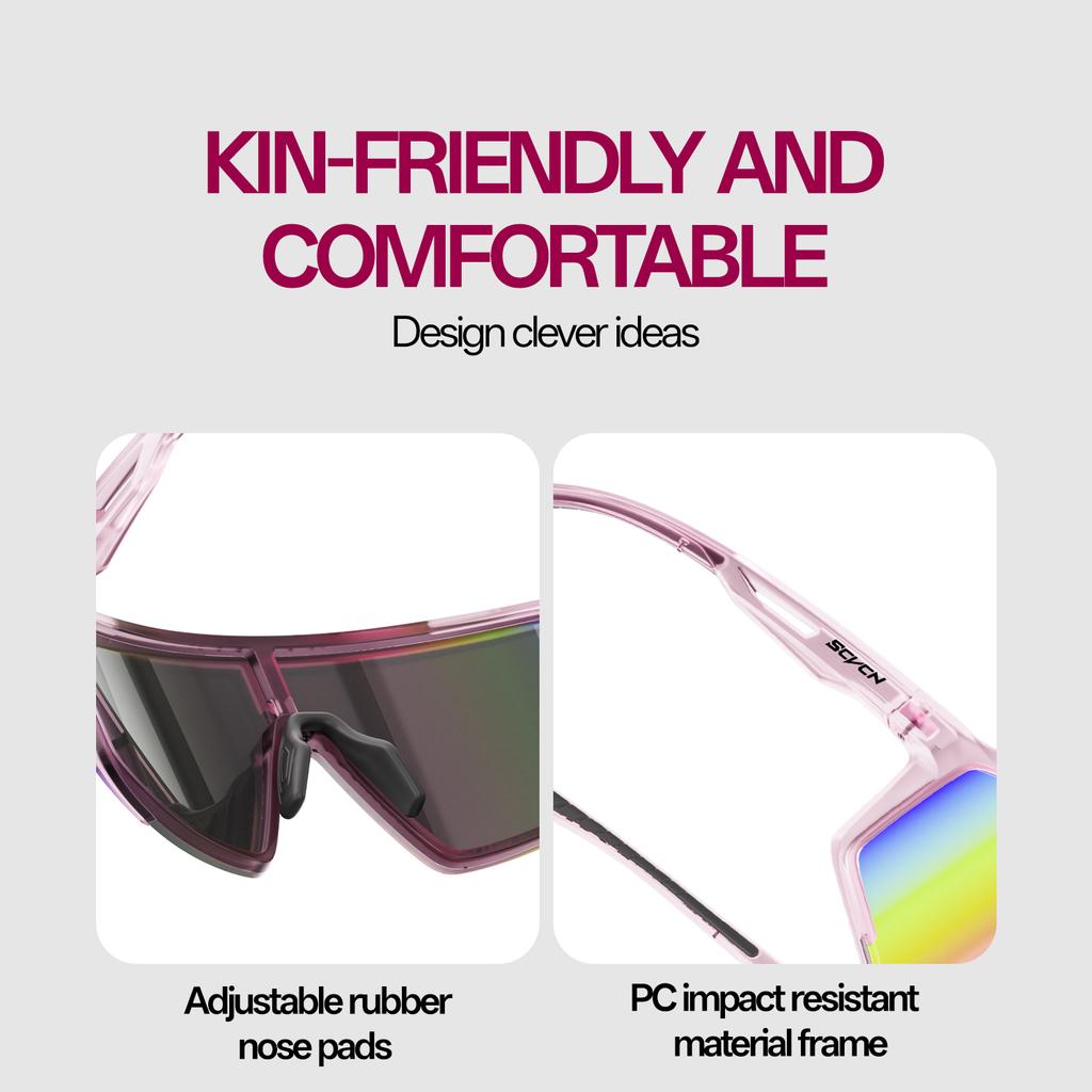 SCVCN Modische Sonnenbrille für Herren Radsportbrille UV400n Damen Fahrbrille MTB Rennrad Sportbrille Laufen