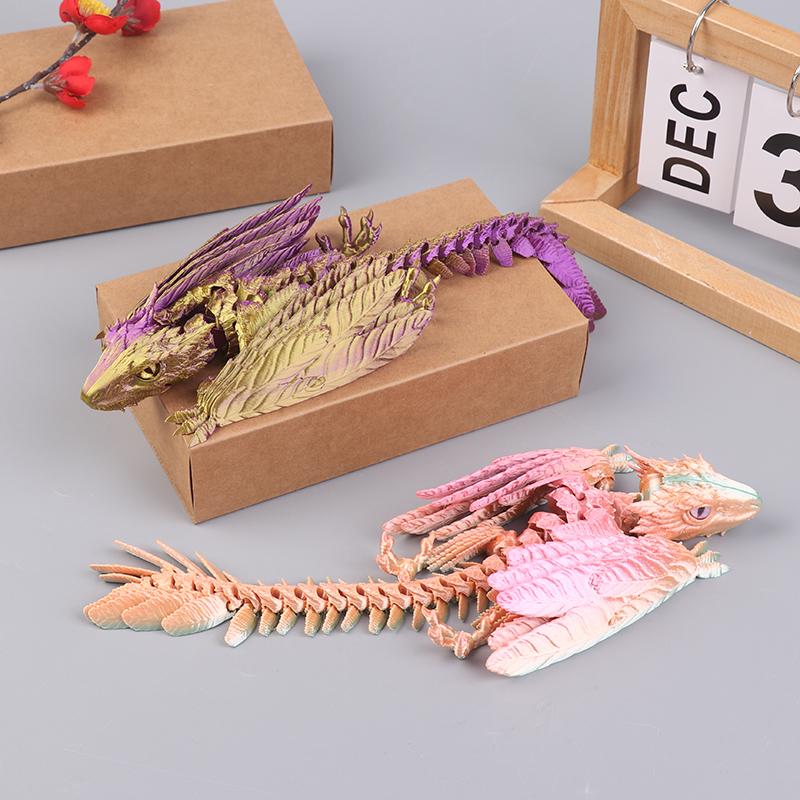 Gefiederter Wyvern Drache 3D gedruckter Drache Beweglicher Drache Drache 3D gedrucktes Spielzeug Desktop Haustier