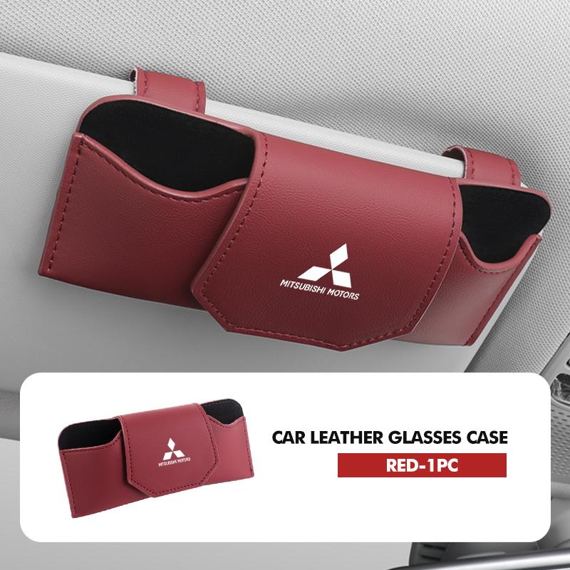 

Car Sunglasses Magnetic Holder Box Leather Storage Box Auto Accessories For Mitsubishi Outlander Lancer Eclipse Mirage Xpander