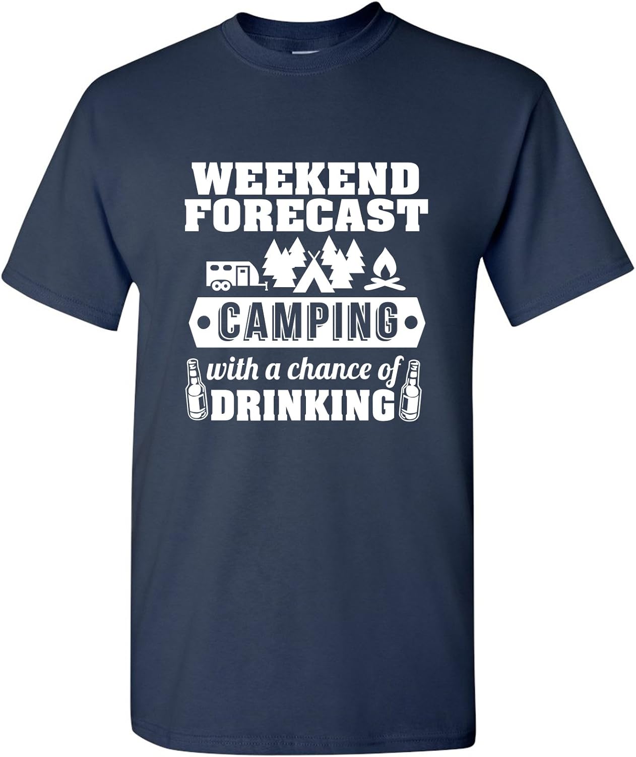 UGP Campus Apparel Weekend Forecast Camping with a Chance of Drinking T-Shirt S