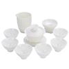Dehua relief suet jade white porcelain tea set business simple six cups kung fu tea set gift box set gift
