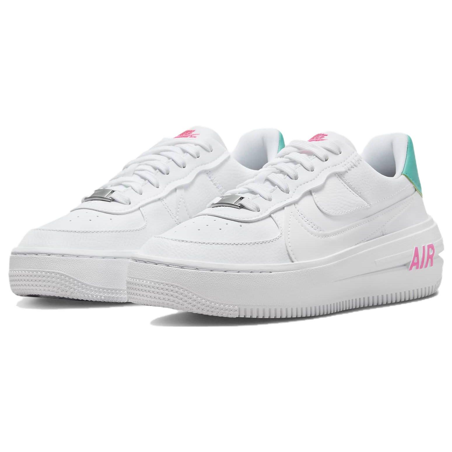 Nike Air Force 1 PLT.AF.ORM белые нефритово-розовые женские кроссовки Pink-Blast — фото 3