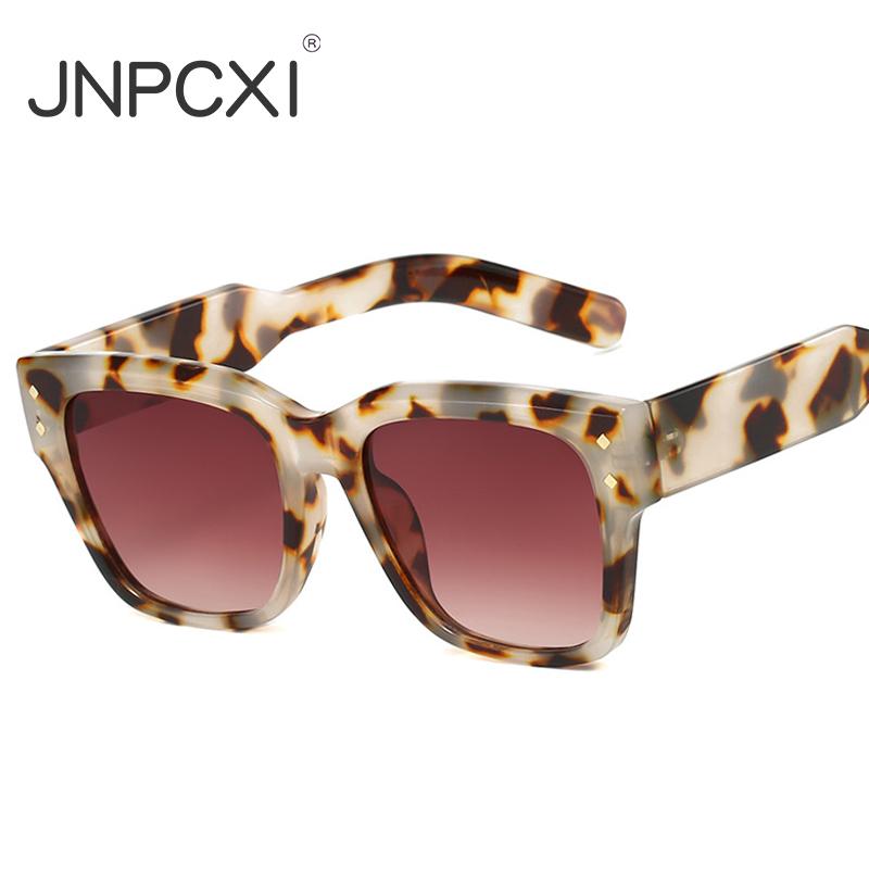  Vintage Rivets Square Men Sunglasses Fashion Amber Gradient Shades UV400 Women Outdoor Sun Glasses