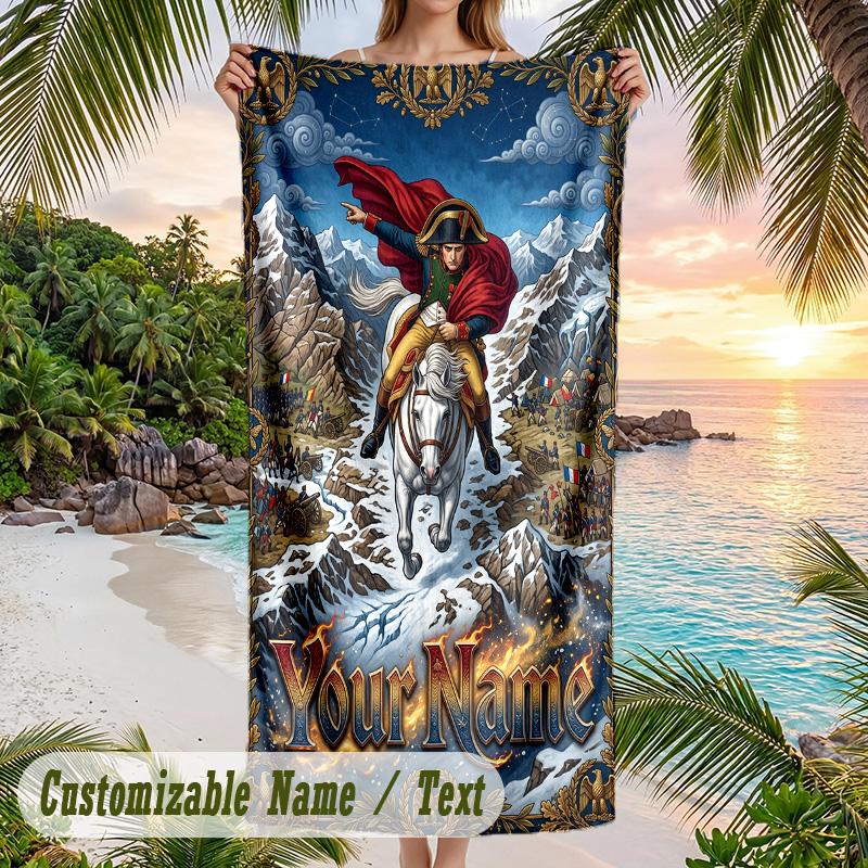 Forest Nature Theme Beach Towel Personalized Custom Name & Text Soft Quick Dry Beach Towel for Swimming Travel