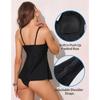 CHARMLEAKS Haut de maillot de bain tankini torsadé à col en V pour femme - Haut de maillot de bain rembourré fluide - Débardeur de bain uniquement